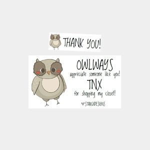 OWLways Thank You Personalized Package Inserts | Stickers Bundle